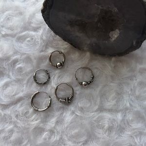 Lot of vintage Sterling silver hoops